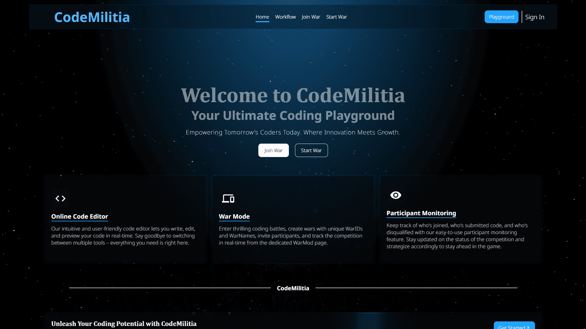CodeMilitia project preview